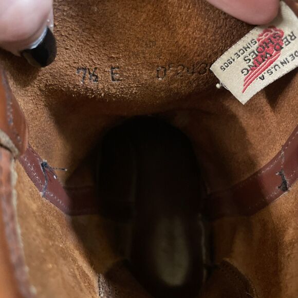 Red Wing PECOS Pull On Leather Boots 7.5 E Wide USA Made main image 11